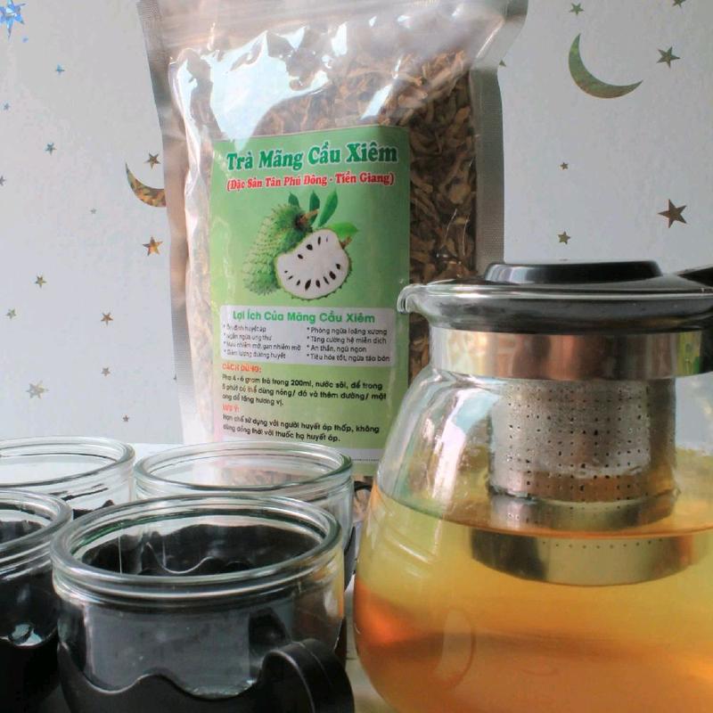 Túi 300 gram Trà Mãng Cầu Xiêm khô rang tay,nhà làm ,100% từ trái mãng cầu