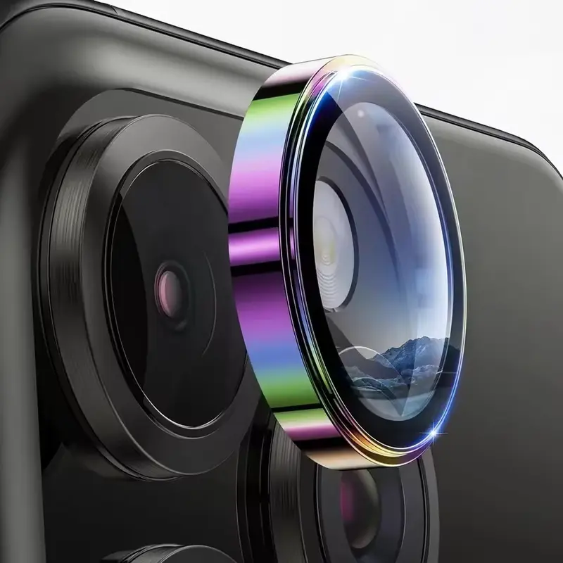 Pelindung Lensa Kamera Logam untuk iPhone 16Promax 15 Pro Max 16Plus 9H Tempered Glass Camera Cover Untuk iPhone 15Pro Lensa Warna Asli pelindung kamera 0