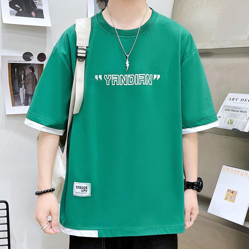 Product Introduction of Baju-T, Ketibaan Baru, Gaya Preppy, Trend Korea, Slim Fit, Diperbuat daripada Kapas, Boleh Diregangkan, Bernafas, Lengan Separuh, Sesuai untuk Pakaian Kasual Lelaki, Model Pasangan, Dalam Lapisan Asas, Leher Bulat, Sesuai untuk Sukan, Lengan Pendek. gym. 5