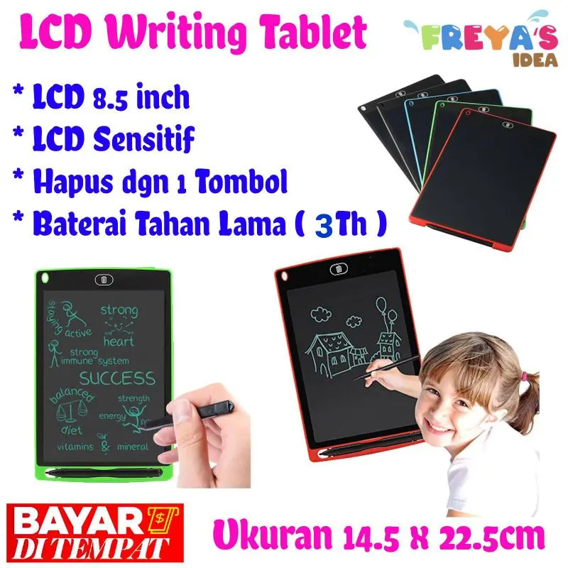(BUBBLEWRAP) SNI LCD WRITING TABLET 8.5 INCHI MAINAN EDUKASI PAPAN LAYAR GAMBAR/TULIS BISA DIHAPUS 1