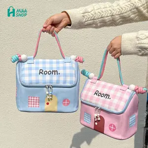 HihhShop Tas Make Up House Lucu Terbaru 2026 Tas Jinjing Wanita Pouch Traveling Simple Partisi Penyimpanan Kapasitas Besar Anti Air Ringan Mudah Bawa Cocok Travel Keluar Rumah