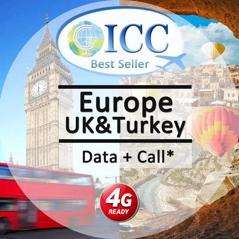 ICC SIM Card - Europe & Turkey 7-30 Days Data + Call* SIM(EU-I/EU-G)