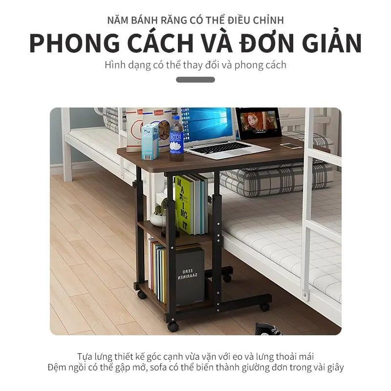 Bàn Làm Việc Bàn Học Thông Minh Đa Năng Bàn Nâng Hạ Chiều Cao Có Bánh Xe Di Chuyển Phù Hợp Mọi Không Gian 4
