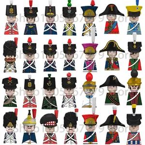 Napoleonic Wars Military Soldiers Building Blocks British France Prussia Cavalry Army Russian Infantry Figures Bricks Kids Toys
