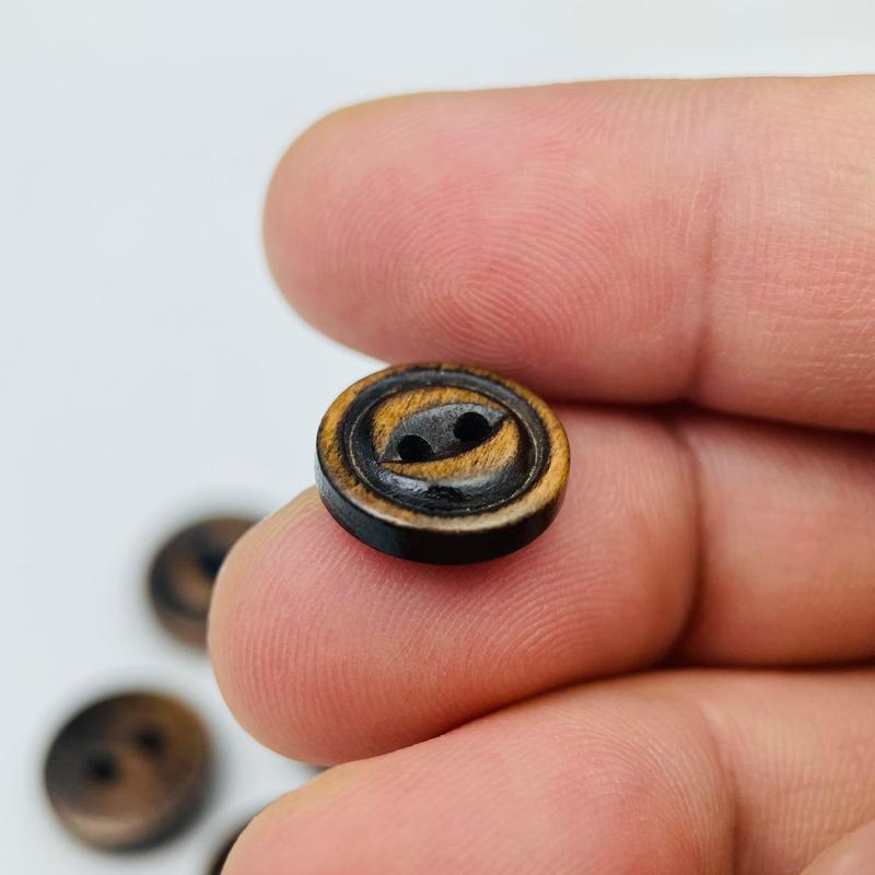 Product Introduction of Vintage Brown Wooden Shirt Buttons, Angel Eye, Tailor Textile Decoration and Sewing Pants Skirts, 12.5/15mm 10/20pcs 12