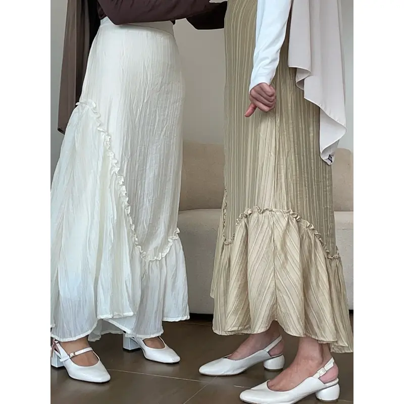 Fwdaily - Livia Skirt (Ruffle Skirt Maxi Wanita - Skirt Texture Wanita - Raya Collection - Koleksi Hari Raya Lebaran) 2