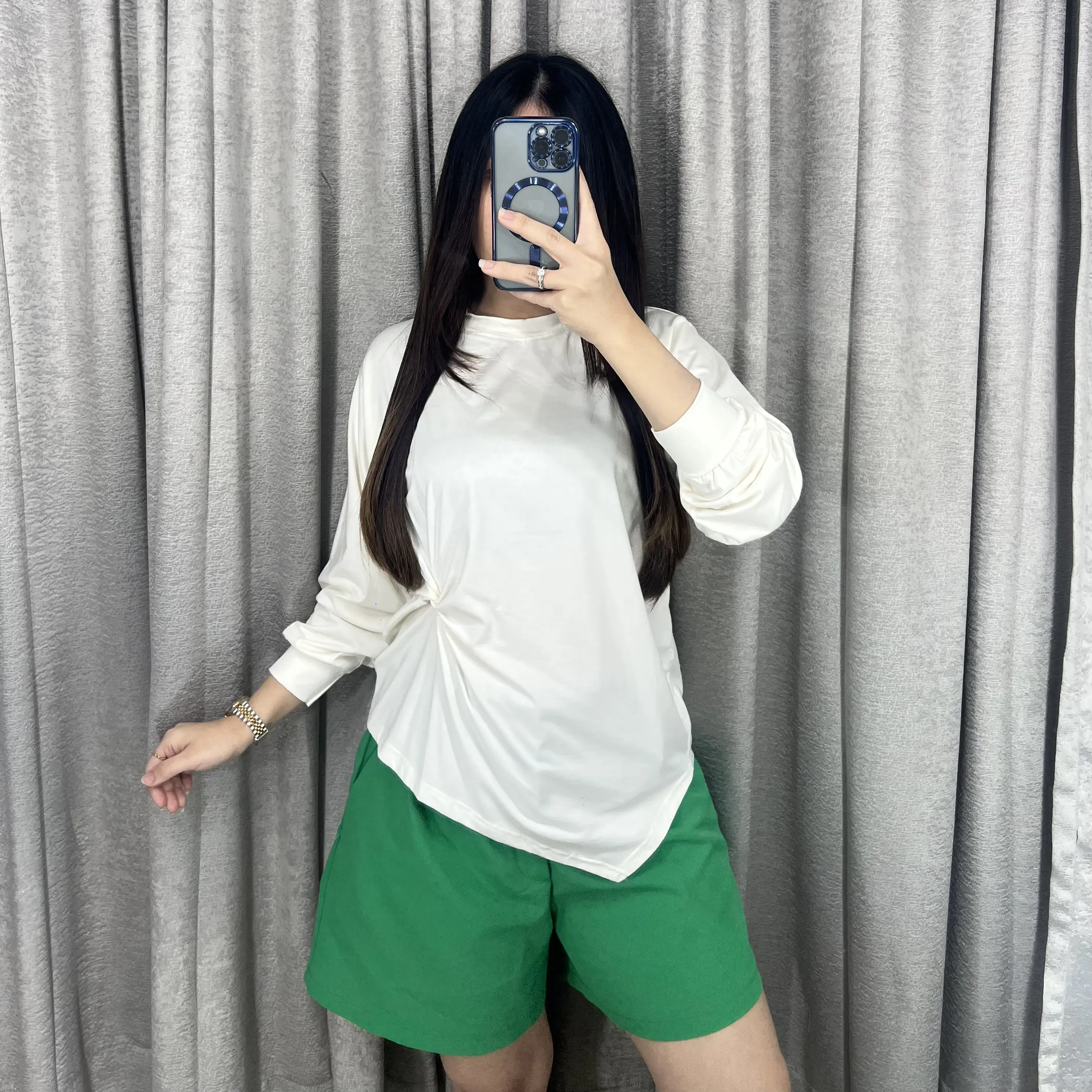Caliste Top - Tshirt Wanita Lengan Panjang Asymmetric Top