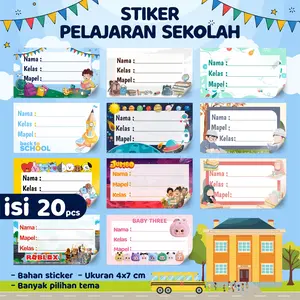 Isi 20 Stiker Mapel - Label Buku Pelajaran Sekolah - Stiker mata pelajaran