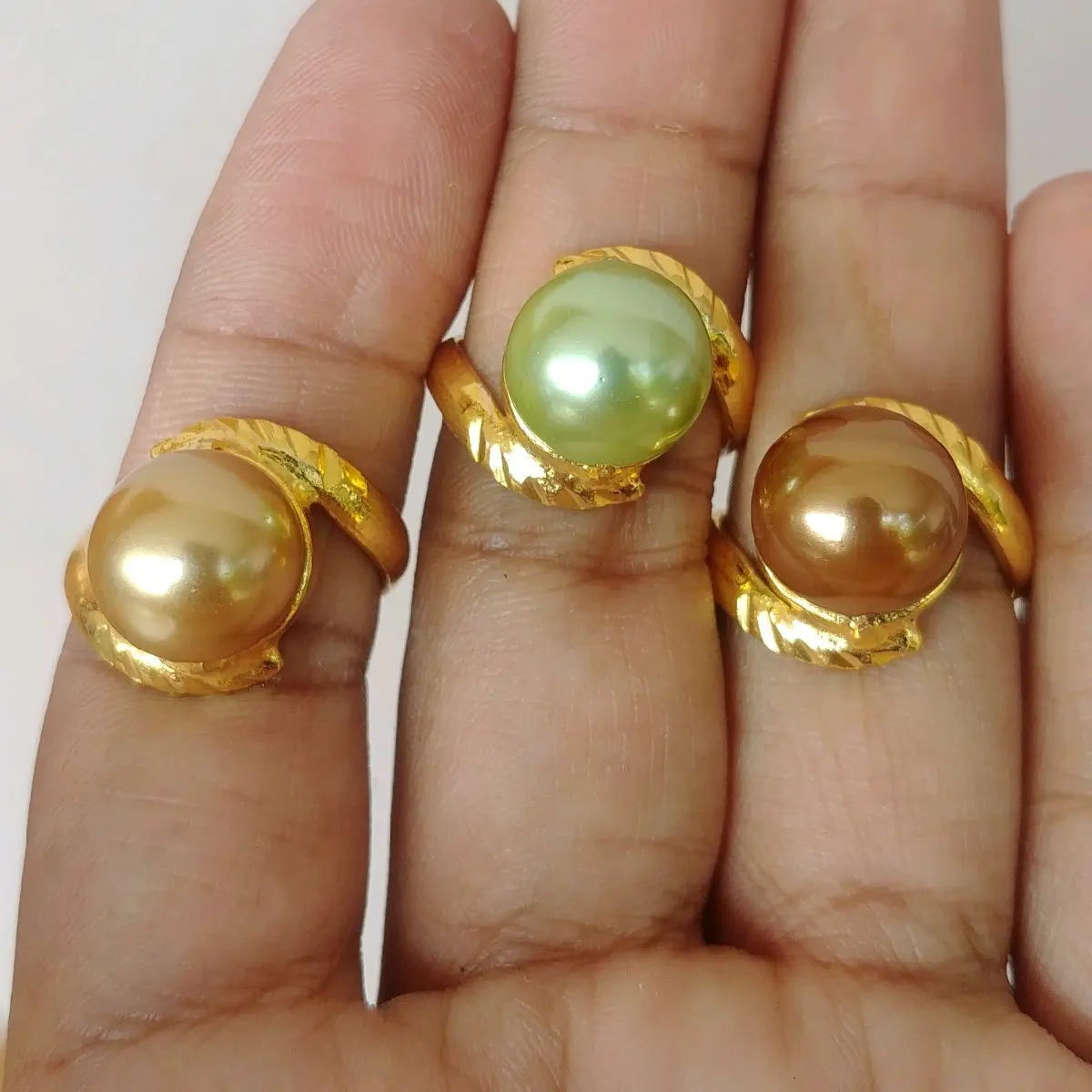 Cincin Mutiara Wanita Ikat Lapis Emas Kuning