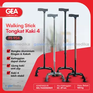 Tongkat Kaki 4 GEA FS924 / FS 924 - Tongkat Lansia Alat Bantu Jalan