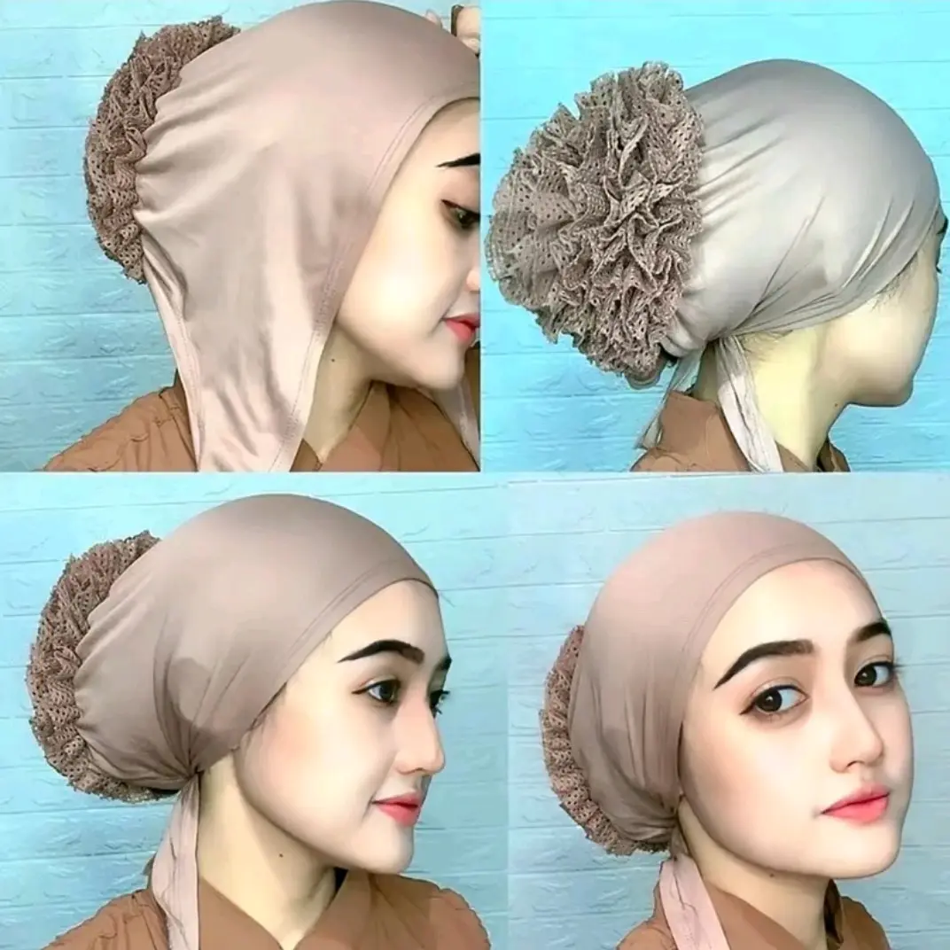 Inner Hijab Cepol Renda Tali Belakang Ciput Turki Kerudung Jilbab Dalaman Cemol Instan