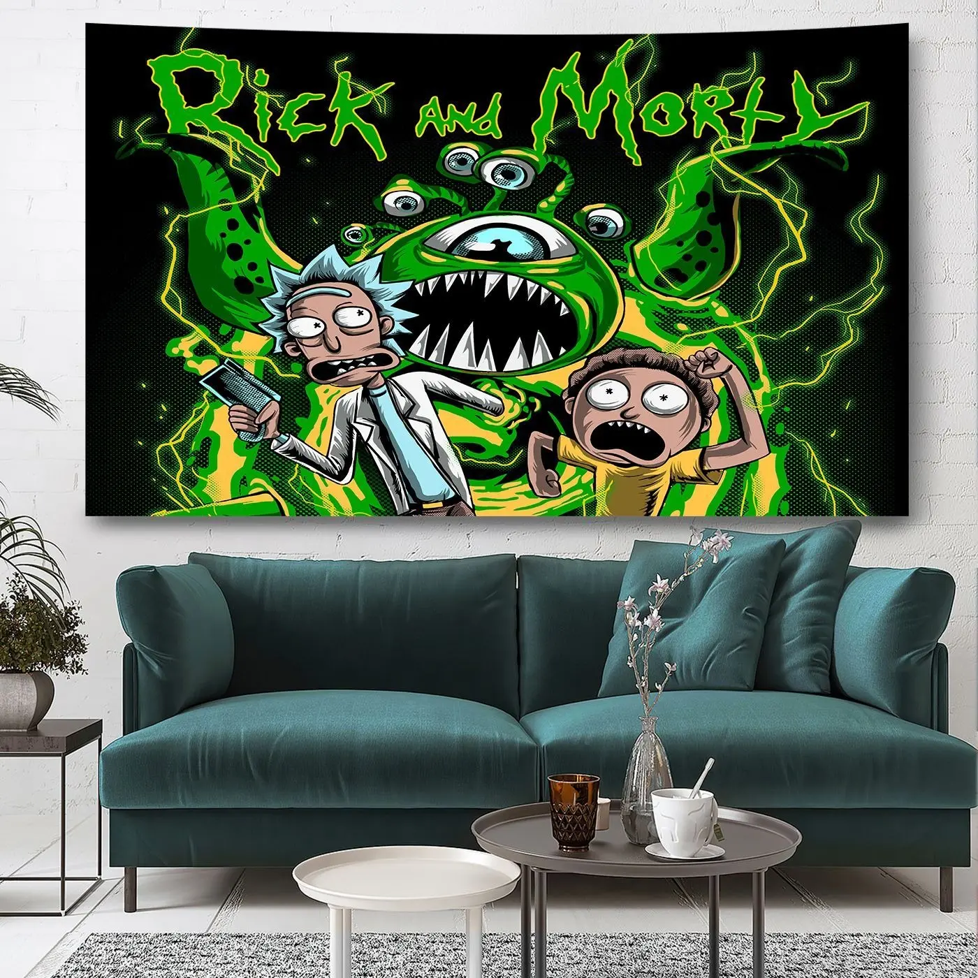 วอลล์เปเปอร์อะนิเมะอเมริกัน, Rick และ Morty, เหมาะสำหรับตกแต่งเตียงในหอพักนักเรียน, วอลล์เปเปอร์พื้นหลัง