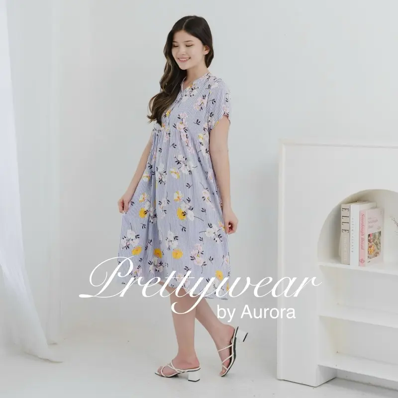 Nona Dress Part 2 Daster Busui Bumil Cantik Murah Premium Pakaian Wanita Bunga Rayon Premium Ada Saku Katun Nyaman Kancing Motif 1