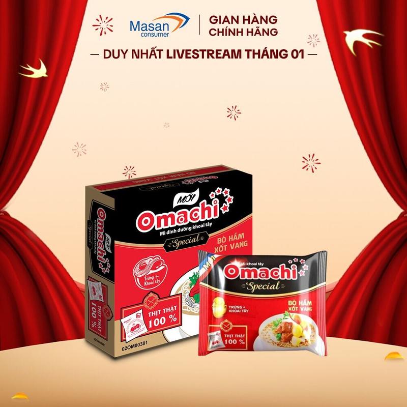 Mì dinh dưỡng khoai tây Omachi Special bò hầm xốt vang 30gói x 92gr