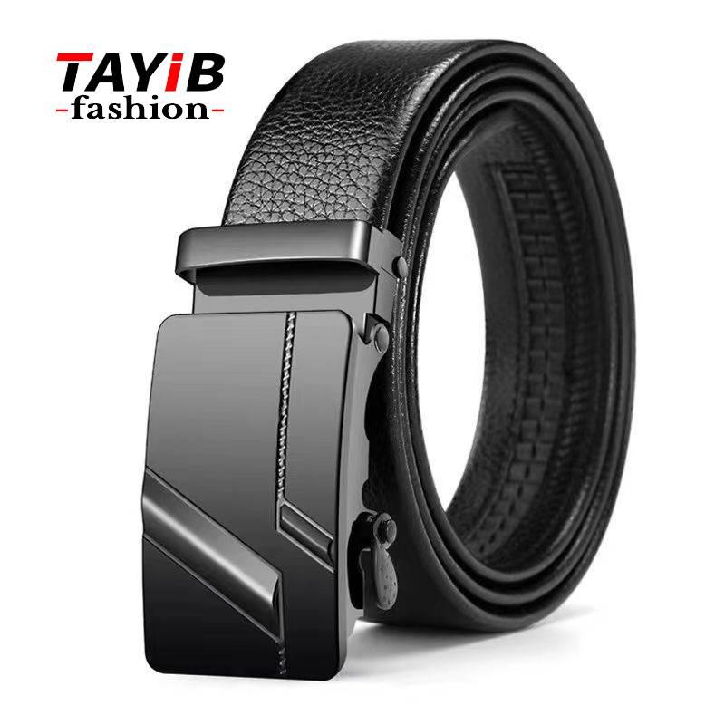 Thắt lưng da nam thời trang Khóa kim loại tự động Thắt lưng da bò cao cấp Quần…
