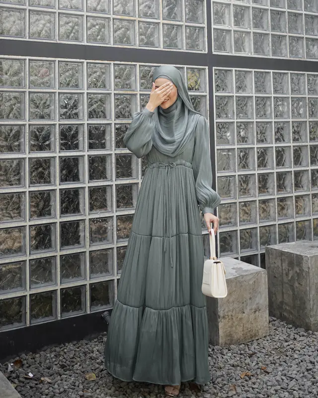 Evolvere - Vlora Dress Shimmer Fashion Gamis Muslim Wanita Busui Friendly 4