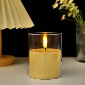 LILIN CAS Candle rechargerable D=7.5 cm usb cas lilin elektrik lilin dekorasi pesta lilin led GELAS