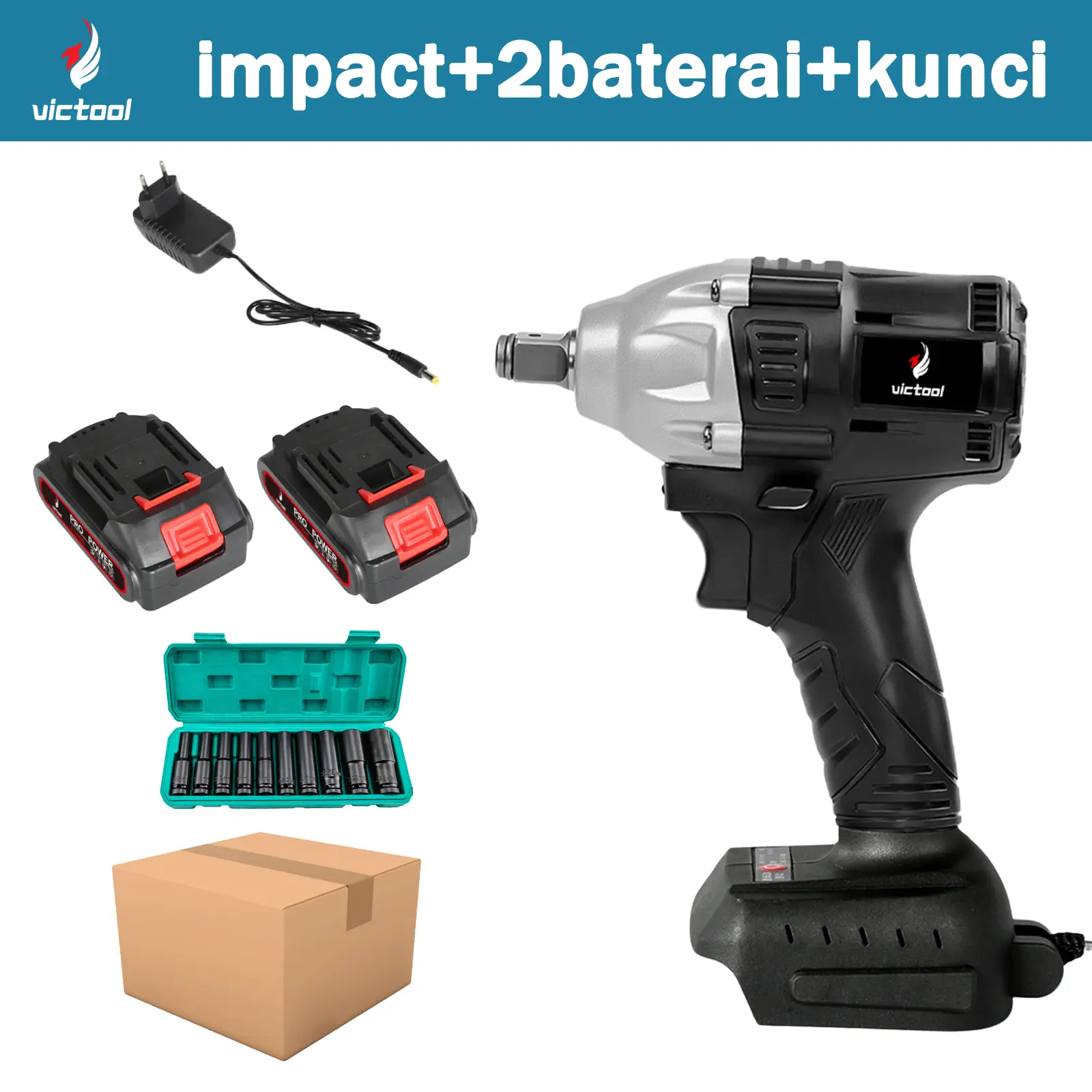 black impact+2baterai+kunci