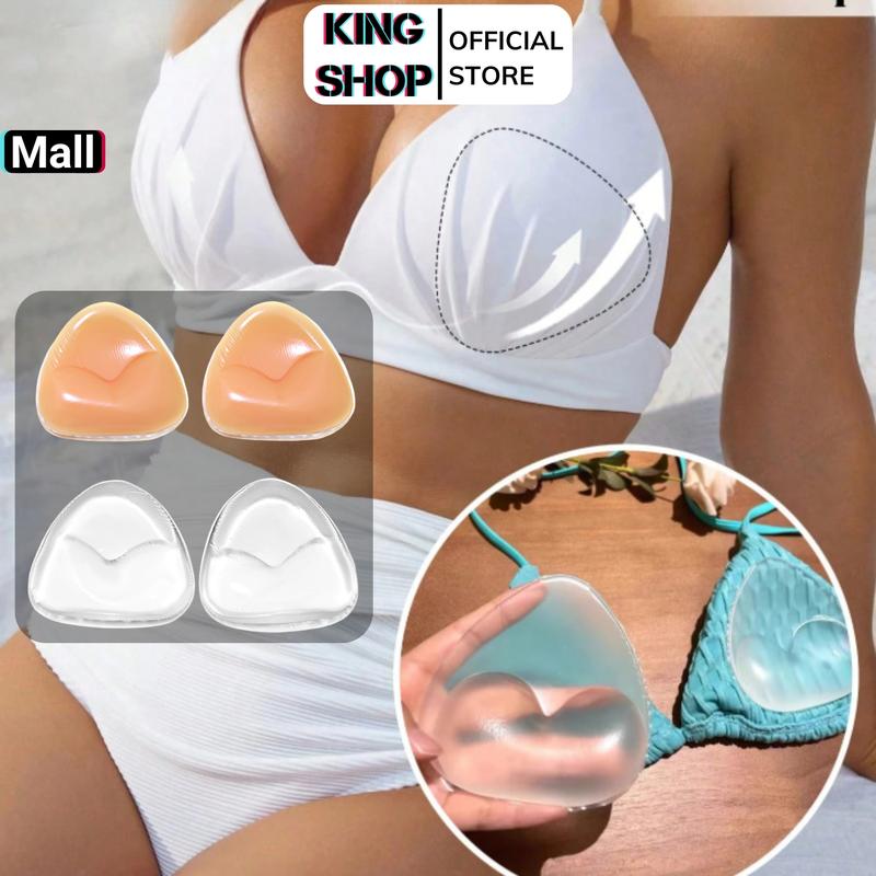 Miếng Độn Ngực Silicon Cho Áo Bra, Bikini, Áo Tập Gym, Yoga, Đồ Bơi, Áo Ngực, Dày 2cm Siêu Mềm Mại, Dẻo Dai, Cảm Giác Nâng Ngực Tự Nhiên Như Thật KING SHOP Bra Nữ Voi Vietnam Đệm lót Women cục D352