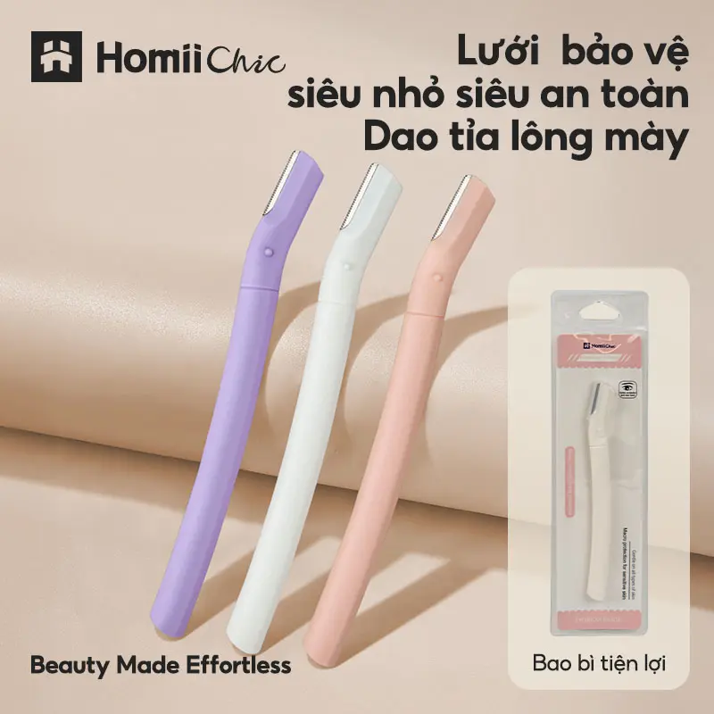 Dao cạo lông mày Cầm Tay Homiichic, tẩy lông mày, tay cầm dài, máy tỉa lông mày, phụ kiện trang điểm, thích hợp cho người mới bắt đầu, máy tỉa lông mày, để loại bỏ lông mày