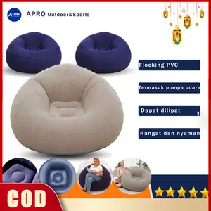 [Garansi purna jual] Diskon Ramadan Sofa chair  Furniture  Portable inflatable Bentuk Bulat Big Ultra Bean/sofa untuk ruang tamu sempit tapi mewah / Sofa Bag/Oval Beans Beanbag size more bigger Bean Bag