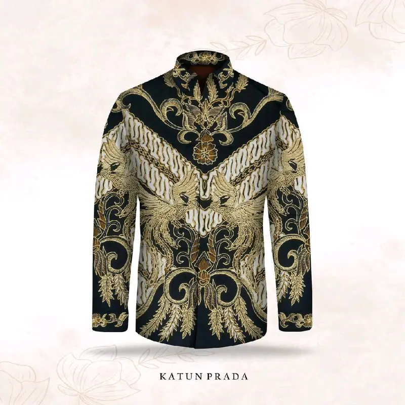 Kain Batik Tulis Motif Prada Pola Kemeja Lengan Panjang 4