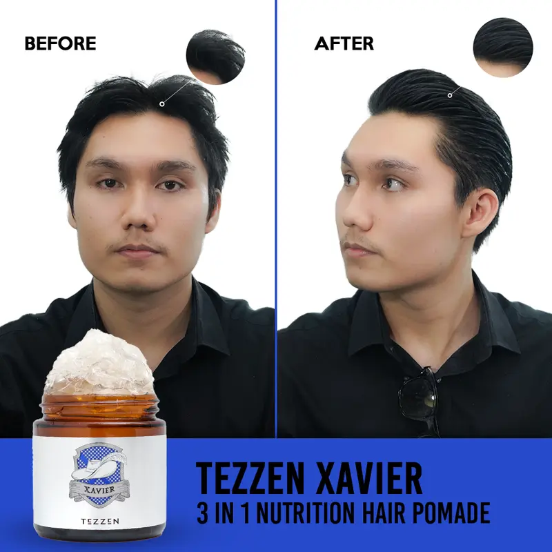 Tezzen Xavier Water Based Pomade - 3 in 1 Nutrition Hair Pomade - with Aloe Vera, Ginseng & Green Tea 3