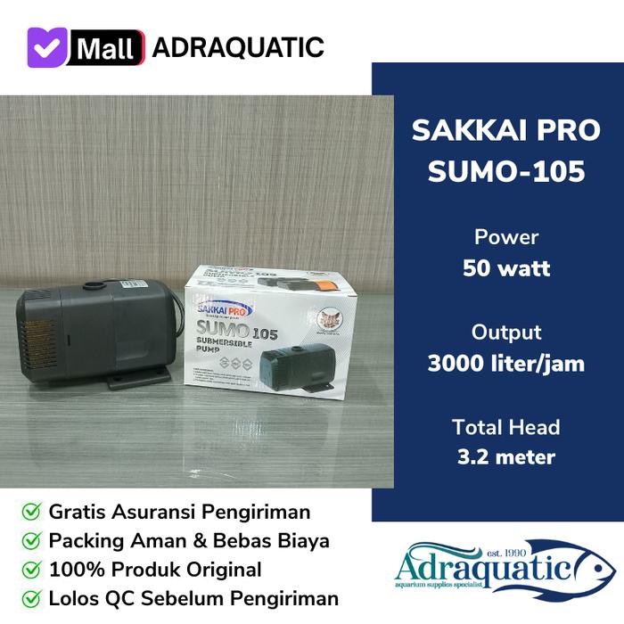 Gambar SAKKAI PRO SUMO-105 SUBMERSIBLE PUMP POMPA CELUP AIR AQUARIUM KOLAM POND FILTER dari ADRAQUATIC Kota Bandung Tokopedia