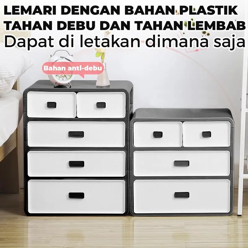 Greenland Lemari Storage Penyimpanan Serbaguna Pakaian Dalam Kaos Kaki Buku Mainan Kosmetik Storage Box Laci Susun Storage Cabinet Plastik HLB401 7