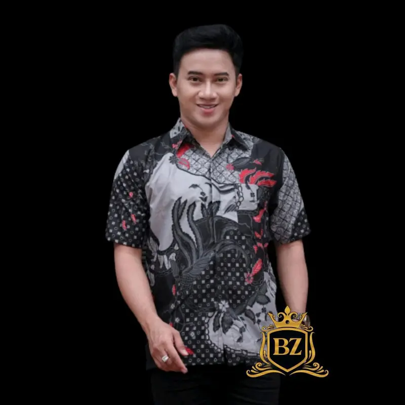 baju batik pria lengan pendek size M L XL XXL spesial XXL Seragam Dewasa Kain 4