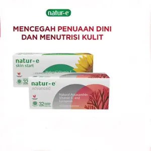 NATUR-E PAKET SUPLEMENT ADVANCED & SKIN START isi 16/32 (perawatan untuk kulit kering timbul flek hitam, garis halus & kerutan)