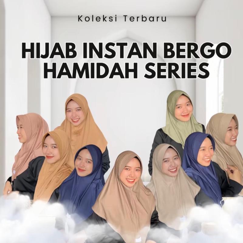 Paket hemat 30rb dpt 3pcs Bergo akrelik size m Jilbab Kerudung Muslim Busa Instan Hitam Navy Variasi Syari Pad kerudung  sport pet tebal kartika  hijab 1