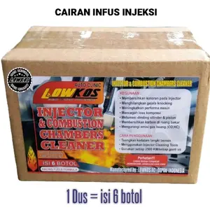 LOWKOS 1 Dus (6 Botol) Cairan Pembersih Injeksi Motor & Mobil 50ml Pakai Alat Servis Injeksi