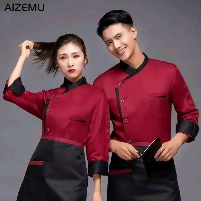Jaket Koki Seragam Chef Baju Koki Unisex Pekerja Restoran 5