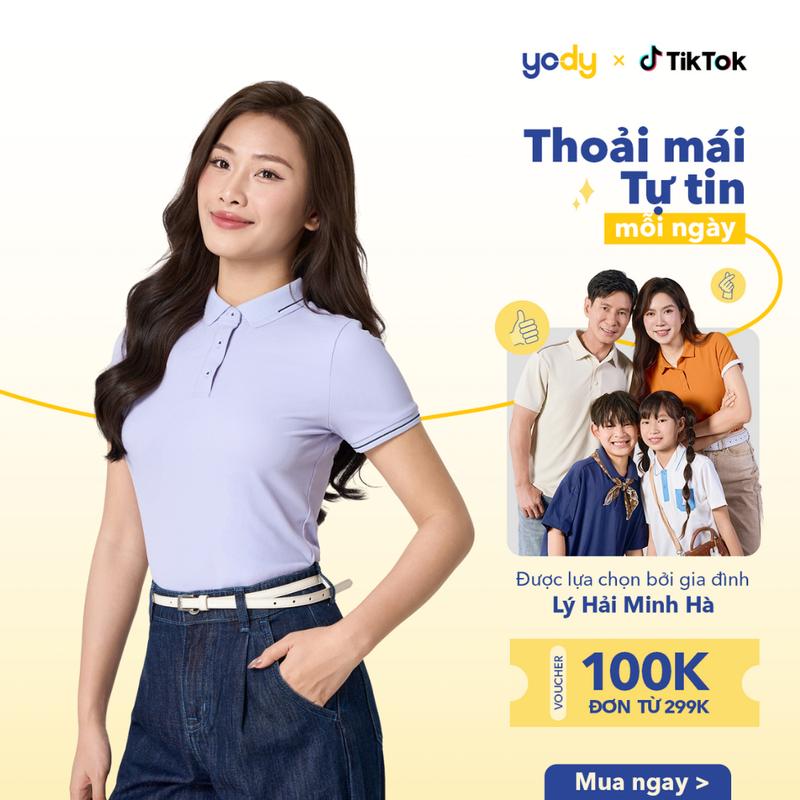 Áo Polo Nữ Yody Vải Siêu Co Giãn Bo Cổ Dệt Thể Thao Hạn Chế Bám Mồ Hôi Thoáng Mát WCPO25S035