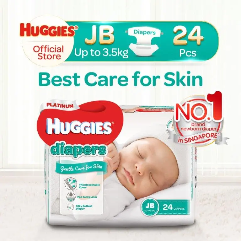 [Single] Huggies Platinum Tape Diapers Justborn 24s (0-3.5kg)