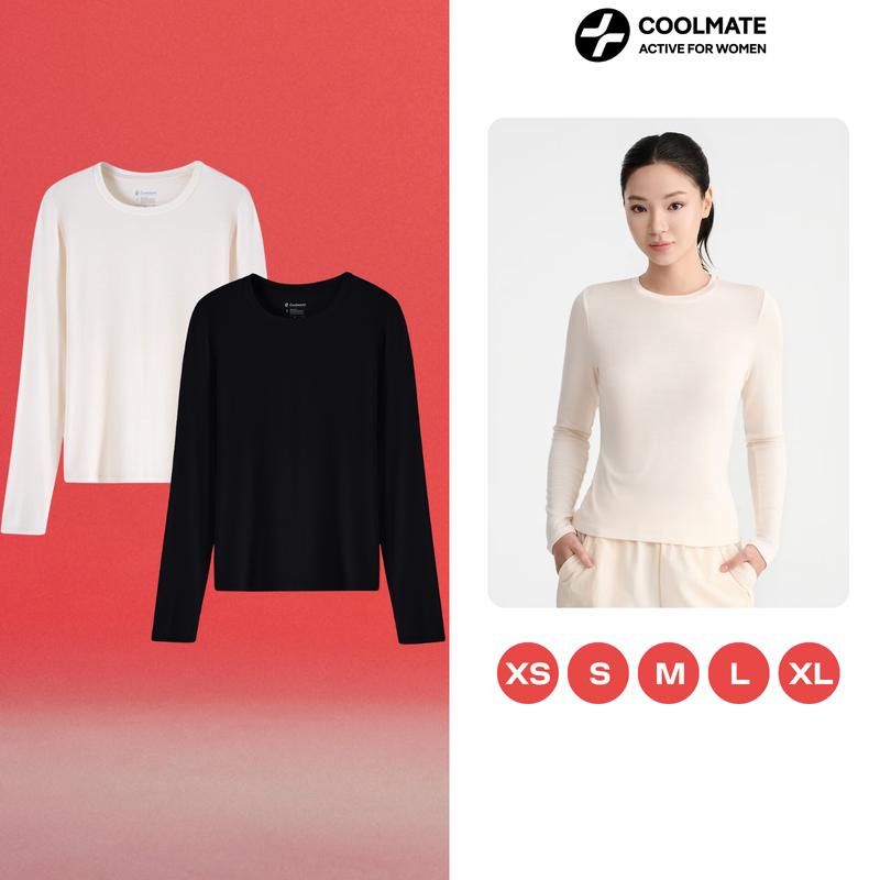 DEAL HOT Áo giữ nhiệt nữ Ex-Warm cổ thấp giữ ấm tốt co giãn mềm mại thoáng khí thoải mái - Coolmate For Women