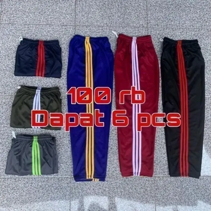 Paket 6 pcs Celana Training Panjang Dewasa Pria Wanita olahraga sport