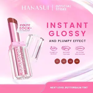 Hanasui Next Level Butter Balm - Color Butter Balm Tinted Lip Balm Melembabkan & Mencerahkan Bibir Lightweight & Cover Bibir Gelap Beauty Hyper Gloss Lip Balm