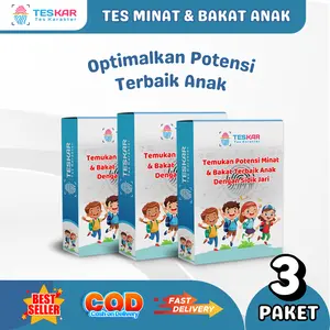 Teskar 3 Paket – Tes Minat, Bakat & Personality Anak untuk Usia 6 Bulan hingga Remaja