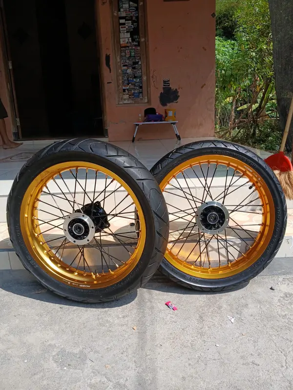 Roda Set Supermoto KLX 250/300 Wheelset Sumo D-Tracker Ring 17 Paket Hemat 4
