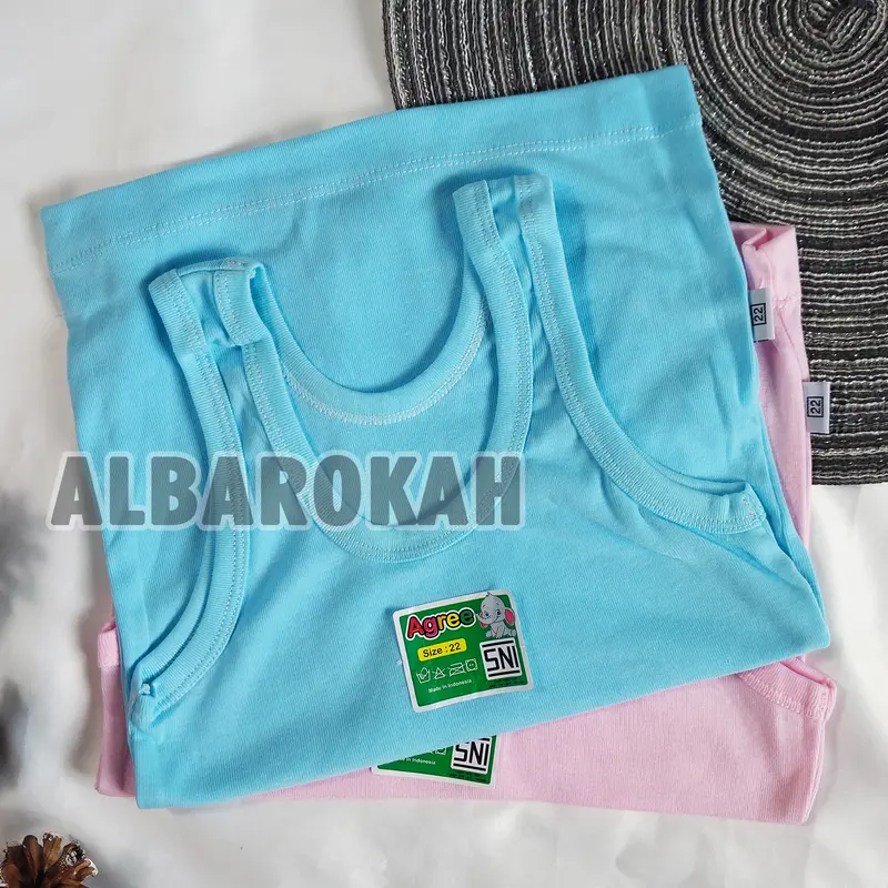 Paket Lusinan  Singlet Agree ST 05 Warna Polos / Pakaian Dalam Anak Unisex 4-15 th Dasar Warna / Kaos Singlet Anak 3pc,6pc ,12pc Fashion 2