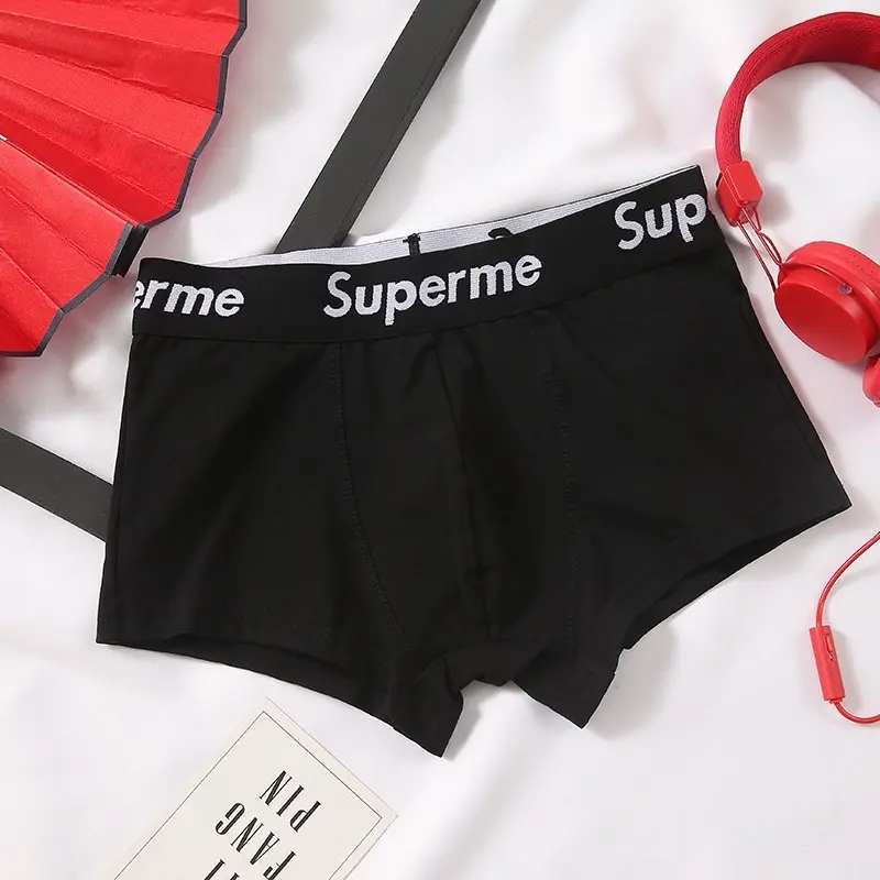 Hộp 4 chiếc Quần lót nam , quần sịp nam boxer, sịp đùi nam chất liệu Thun lạnh thoáng mát kháng khuẩn SUP underwearmen ( Đỏ đen trắng xám) 2