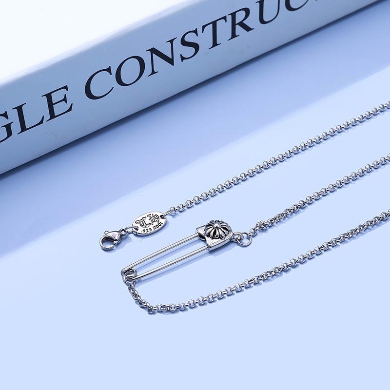 Product Introduction of safety Pin Necklaces Cross Necklace Female Titanium Steel Necklace Retro Japanese Korean Fresh Unique Female Paper Clip Pendant Clavicle Chain Fashion Jewelry 17