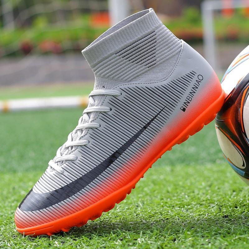 Product Introduction of Children Adult Unisex High Top Five Football boot Indoor Training Football Kasut bola sepak Football Boots Sports Men's Leisure 6