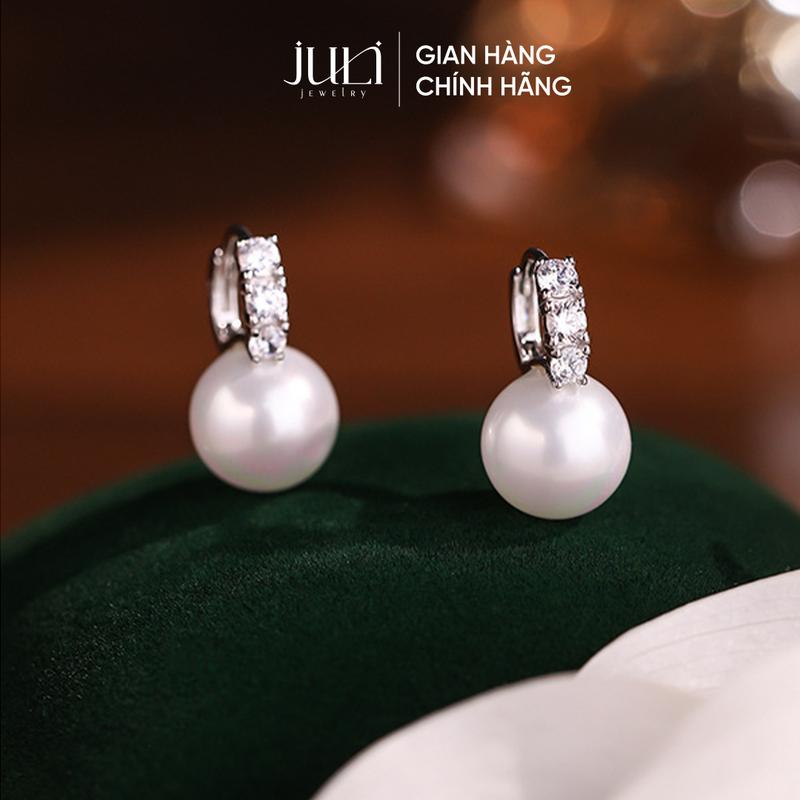 Khuyên Tai Bạc Ý Đính Ngọc Trai Tự Nhiên Dành Cho Nữ | Hiện Đại - Quý Phái - Đeo Vào Sáng Da | KT1043 JULI