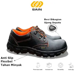 SAIN SEPATU SAFETY PRIA SEPATU KERJA PROYEK SEPATU SAFETY UJUNG BESI SEPATU SAFETY ORIGINAL ANTI SLIP TERBARU
