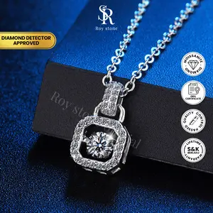 Roystone_Moissanite Kalung Wanita Original Sertifikat GRA Silver925 Lapis Emas18K_Ardelia Necklace