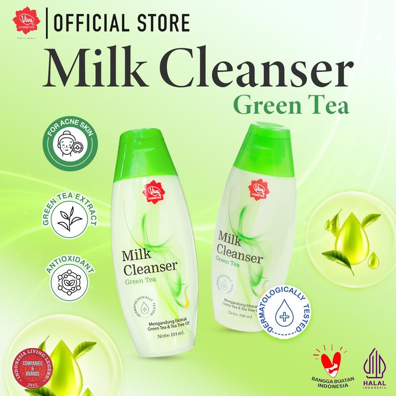 Viva Milk Cleanser Green Tea 100 ML Facial Wajah Cleansing - Shop ...