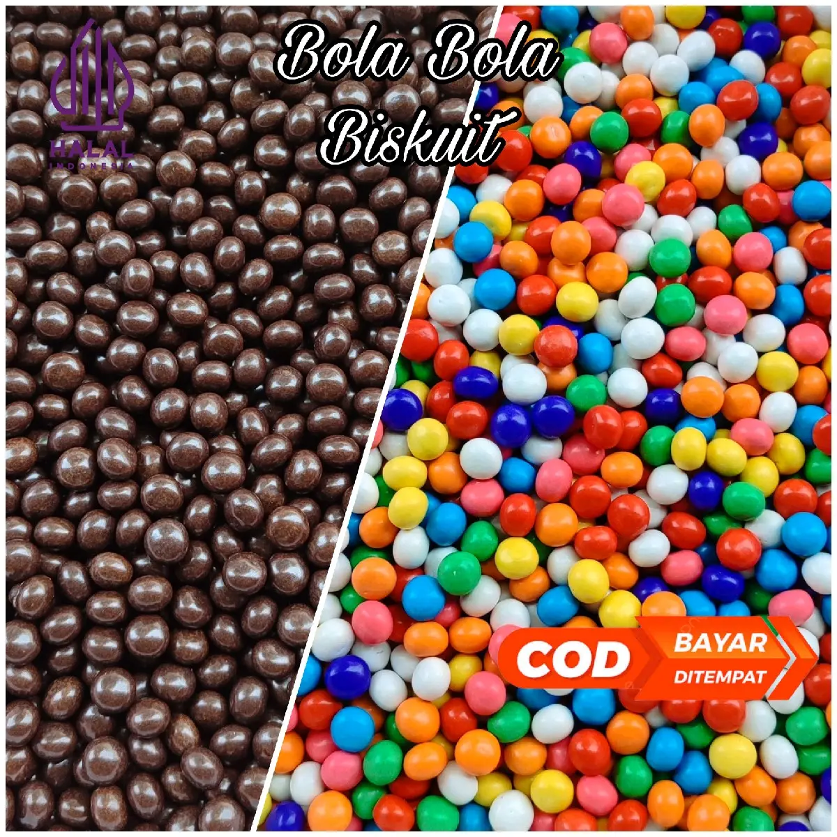 BOLA COKLAT & WARNA | 1kg & 500gr | Biskuit
